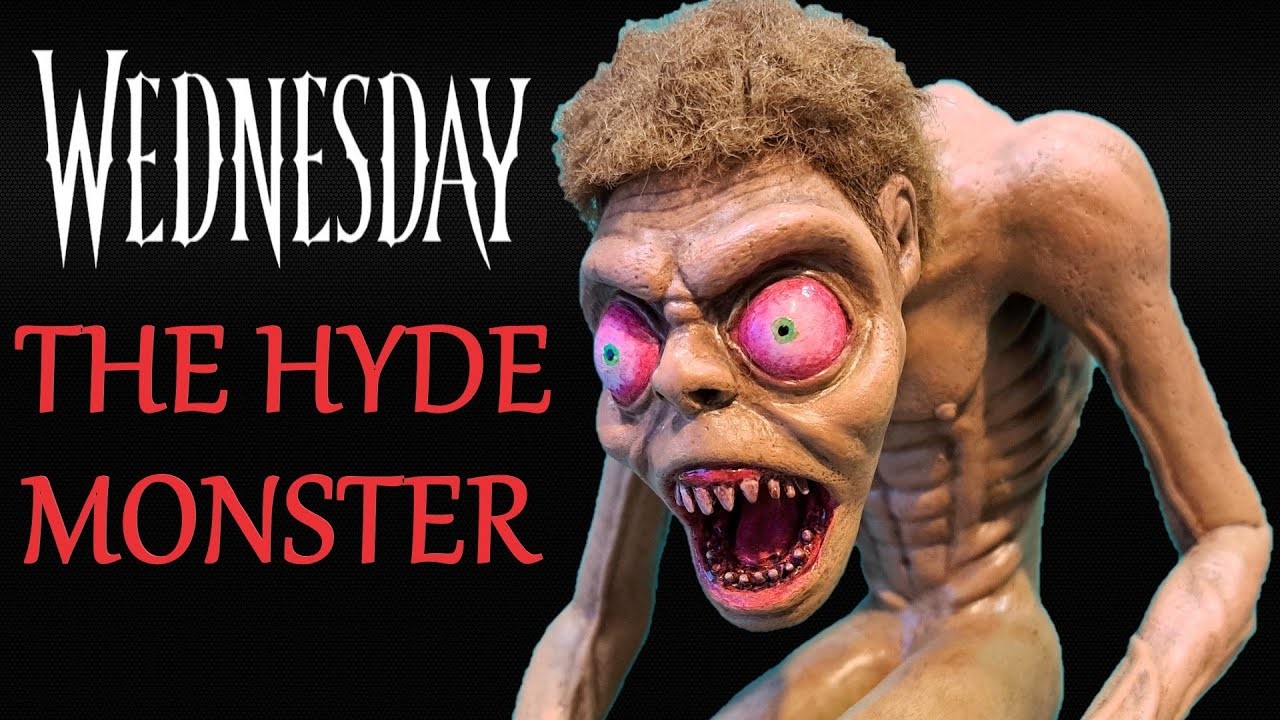 Wednesday's The Hyde Monster.Polymer Clay Sculpture. Time-Lapse.