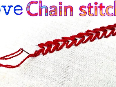 Basic Embroidery tutorial for beginner Love Chain Design Stitch Handstickerei