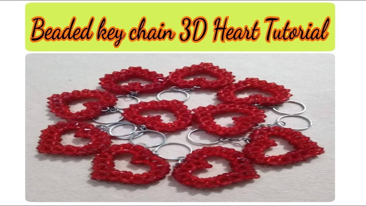 Beaded 3D Heart key chain tutorial Part 6