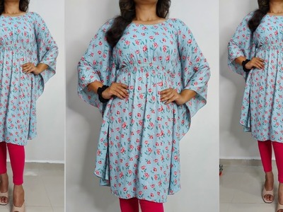 Beautiful Kaftan Dress Design Cutting and Stitching.Very Easy Method. Butterfly Kaftan kurti Design