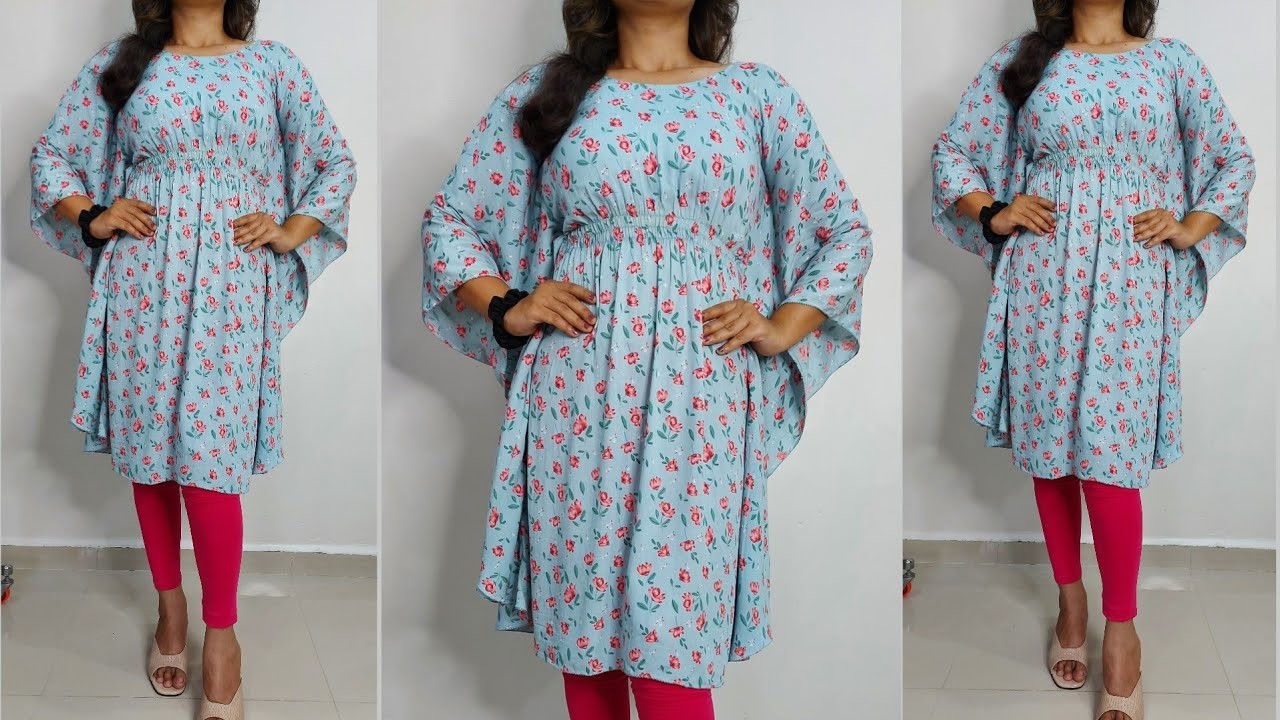Beautiful Kaftan Dress Design Cutting and Stitching.Very Easy Method. Butterfly Kaftan kurti Design