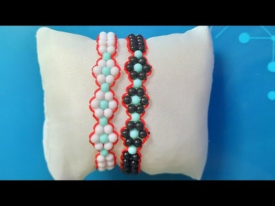 Beautiful pearls flower bracelet making at home || how to make bracelet || bracelet making