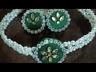 Beautiful perals necklace with earrings||how to make perals necklace at home
