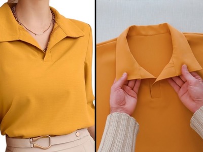 Collar cutting and sewing tutorial in the best way for beginners