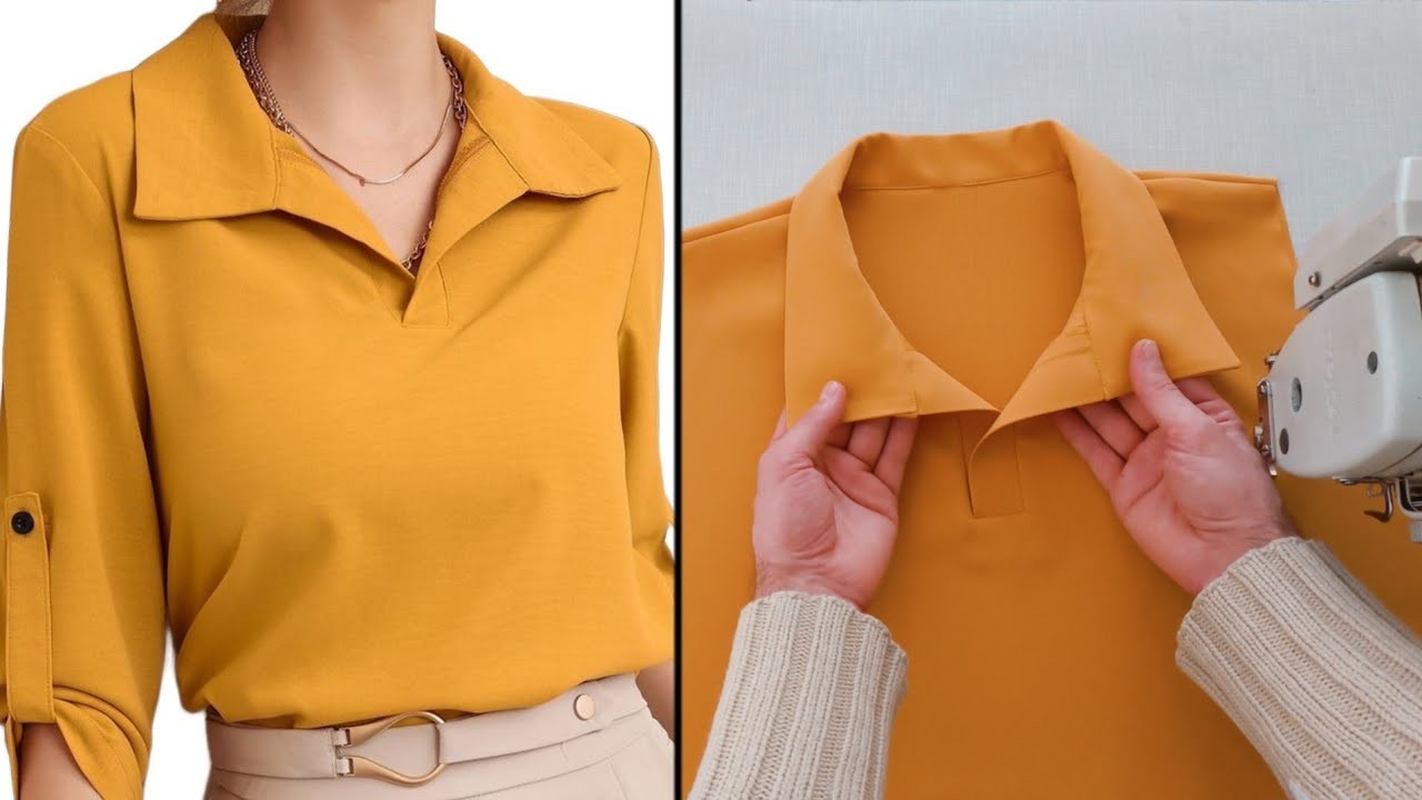 Collar cutting and sewing tutorial in the best way for beginners