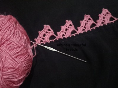 Crochet Beautiful Dupatta border Lace design by @ArbinacolourfulThreads #Arbinasathi #artist