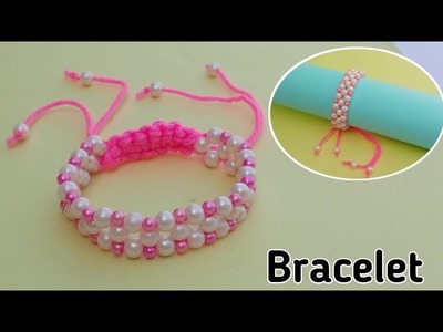 Easy bracelet making at home ||pearl Rakhi ||beaded idea