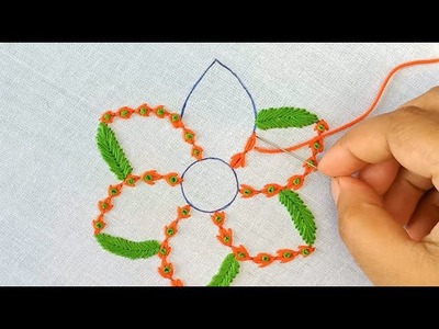 Flower Embroidery !! New Super Elegant Flower Hand Embroidery Needle Work Tutorial by Rup Handicraft