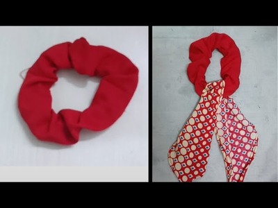 Hair rubber band scrunchie tutorial  || by nilo