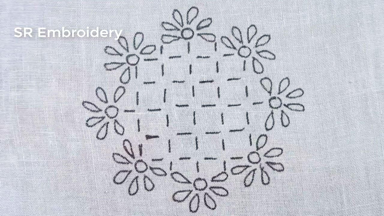 Hand Embroidery Beautiful Flower Design Lazy Daisy Stitch Fantasy Flower Embroidery Easy Tutorial