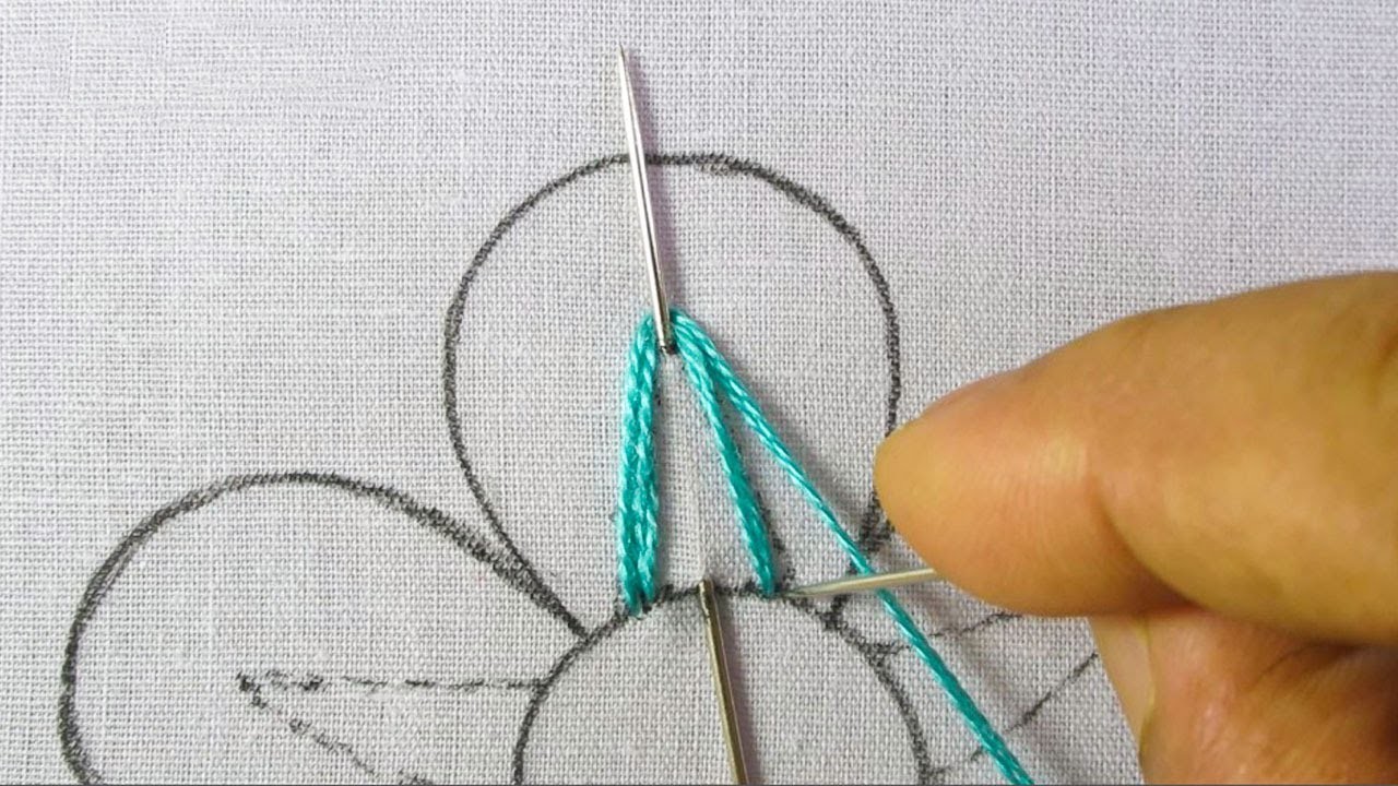 Hand embroidery latest flower embroidery new lazy daisy flower design idea with easy stitch tutorial