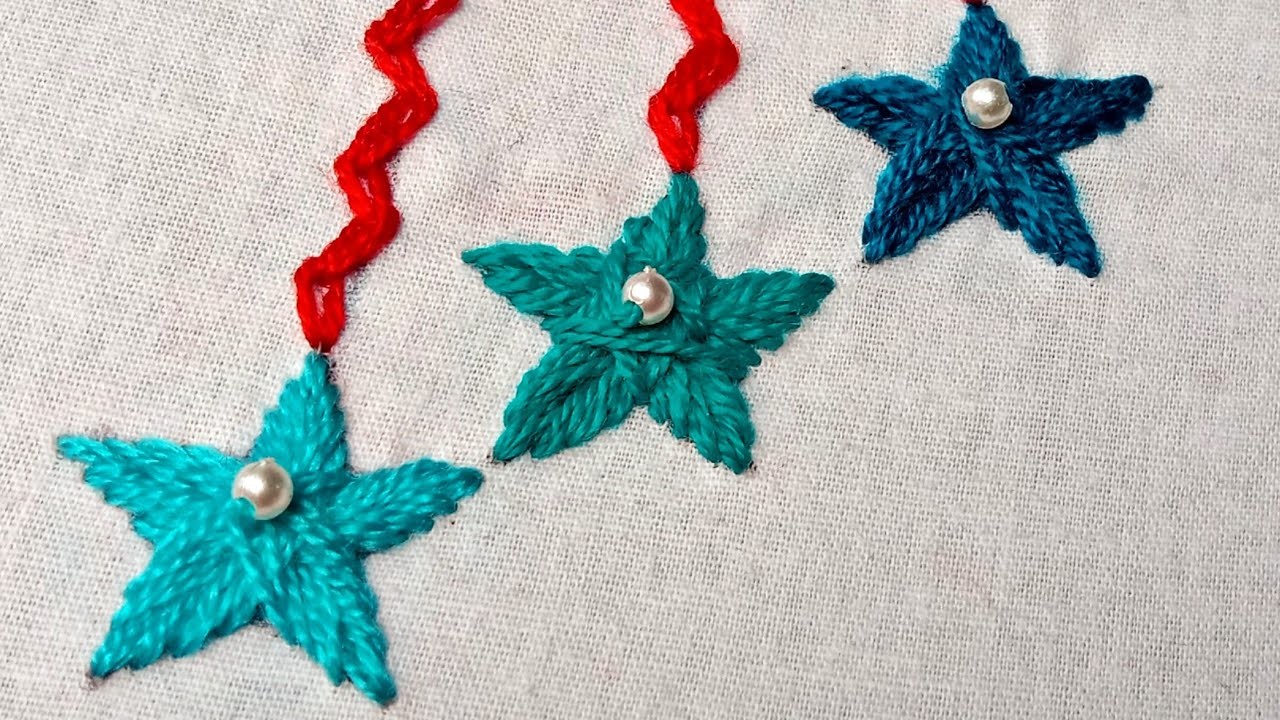 Hand embroidery tutorial! easy star hand embroidery tutorial for beginners