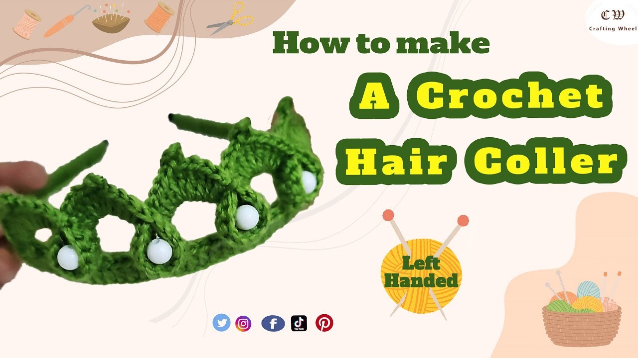 How to make a crochet Hair Collar ( Left Handed )