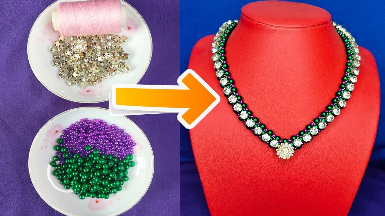 How to make a necklace from beads green