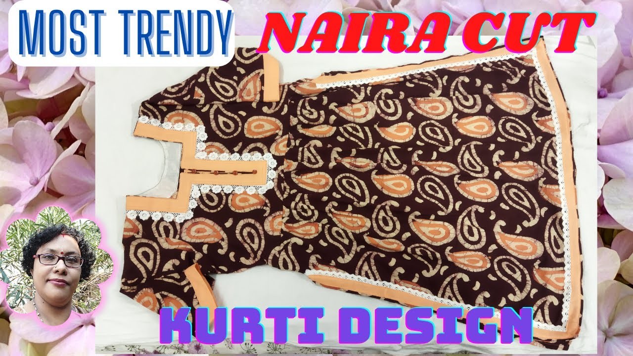 HOW TO MAKE PERFECT NAIRA STYLE KURTI DESIGN CUTTING STITCHING #nairakurti #trendykurti #kurtidesign