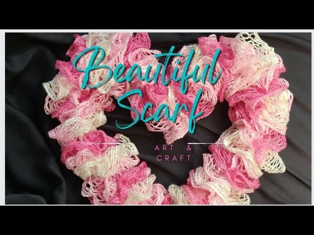 How to make Ruffle scarf knitting || how to make Ruffle Hand knitting red heart boutique sashay yarn