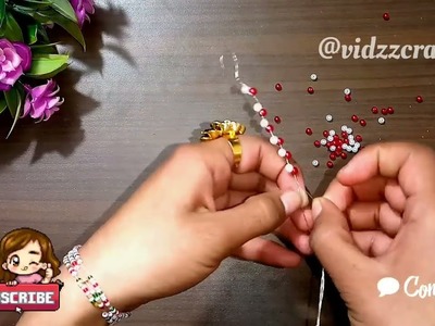 How to make simple & Beautiful Beads (pearls) Bracelet at home #bracelet #vidishacraftbox