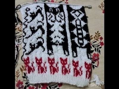 Knitting beautiful cat design for kids sweater part_2