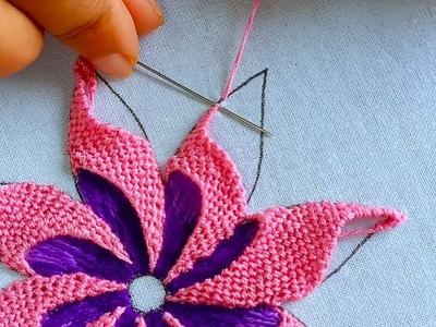 Modern Hand Embroidery,Super Cute Fluffy stitch ,trellish stitch flower design needle art part 2