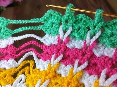 Super crochet the most easiest stitch with shell and cable stitches #crochet #knitting