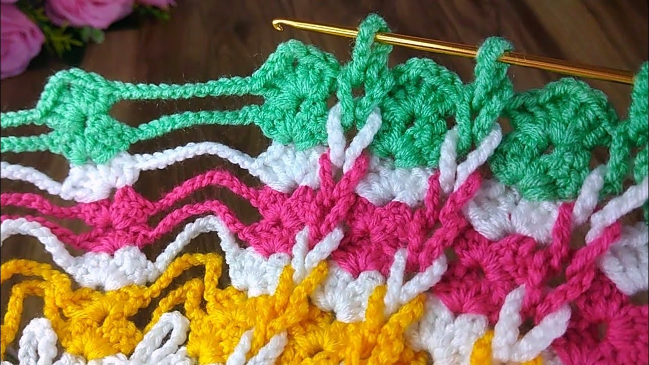 Super crochet the most easiest stitch with shell and cable stitches #crochet #knitting