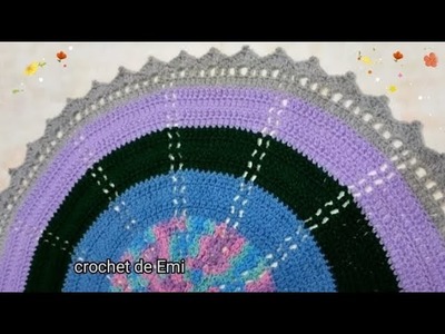 Tapete Media Luna con Restos de Hilo -Arte - crochet