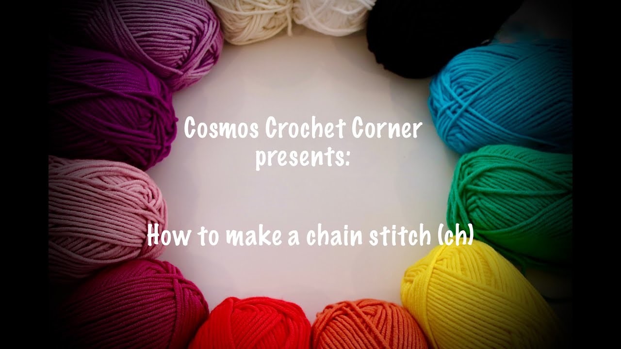 2. How to make a chain stitch by Cosmos Crochet Corner