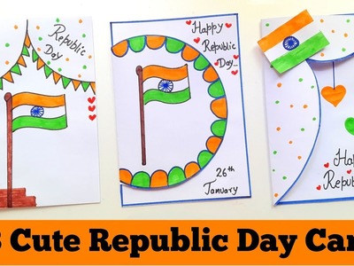 3 ???? Last Minute ???? Happy Republic Day Greeting Card• 26th January Greeting Card Making • republic day