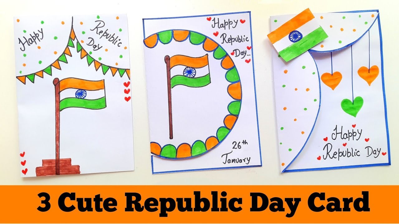 3 ???? Last Minute ???? Happy Republic Day Greeting Card• 26th January Greeting Card Making • republic day