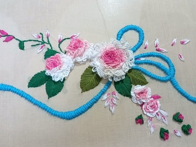 3D Flower, Ribbon ???? hand embroidery, #embroidery #embroiderydesign #handembroidery