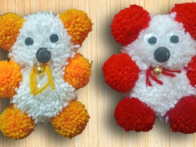 Amazing Teddy Bear Making with Wool -  Pom Pom Teddy Bear Making - How to make a Pompon Bear ????????