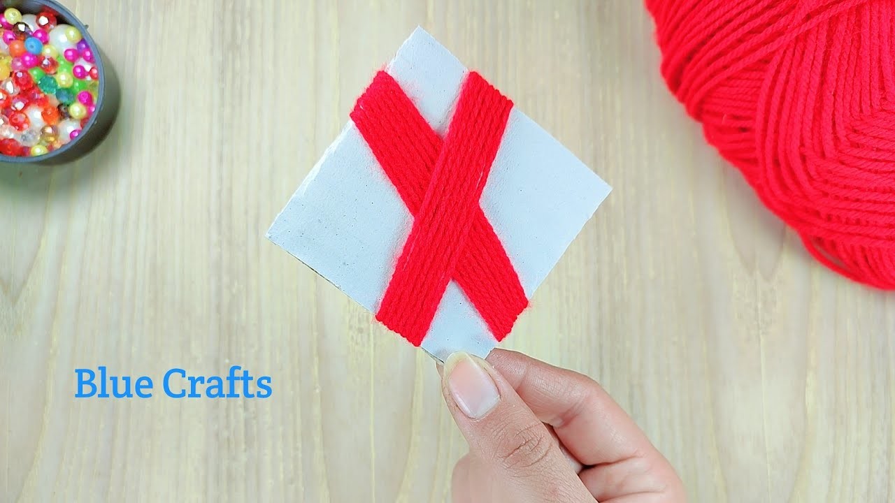 Beauty | Easy Flower Making Ideas Using Cardboard | Woolen Flower Making Without Crochet