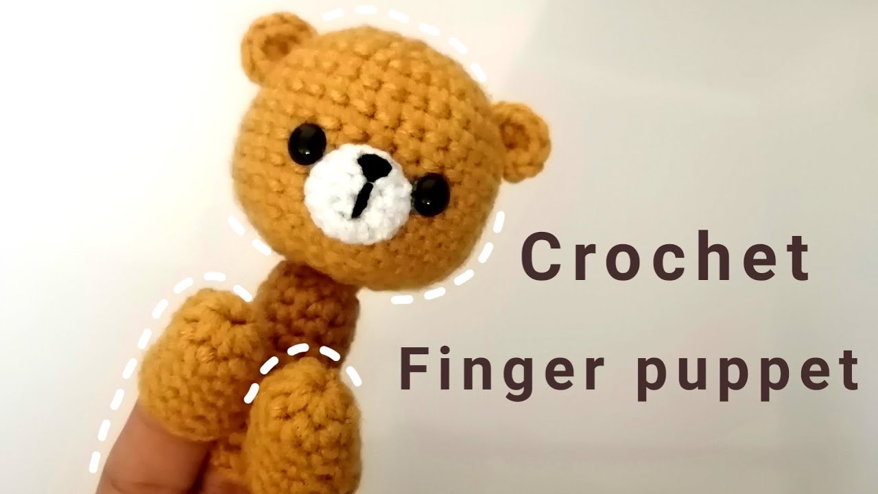 Crochet cute finger puppet bear ( free amigurumi pattern)