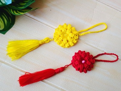 Crochet left over yarn project | flower ornament