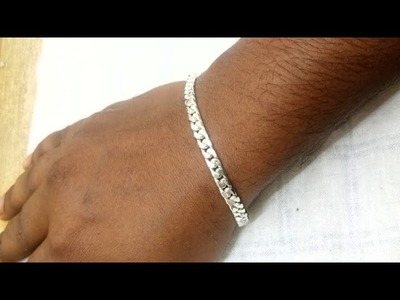 Cuban chain bracelet|[99.99%]pure silver jewellery design making full video for boy !!