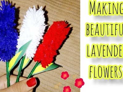 DIY --No hook and needles EASY! Amazing Yarn Lavender Flowers ???? Easy Lavender Flower Making Idea