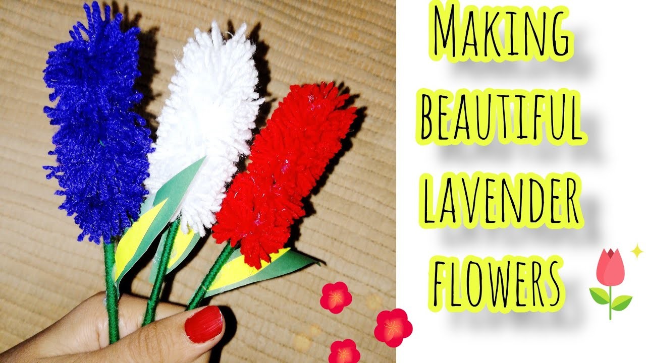 DIY --No hook and needles EASY! Amazing Yarn Lavender Flowers ???? Easy Lavender Flower Making Idea