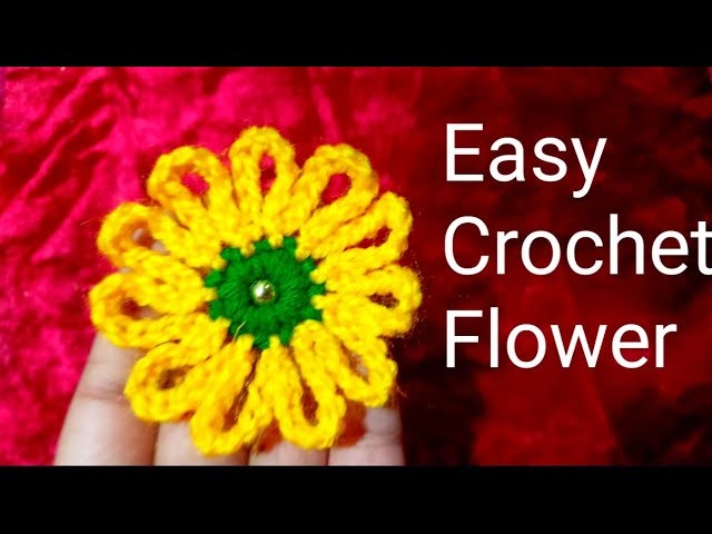 Easy Crochet Flower for beginners in Hindi with English subtitles ||Absolute Beginners