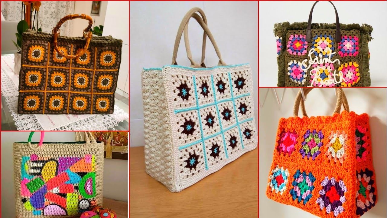 Fabulous Hand Made Crochet Bags Designs Ideas.Classy Crochet Patterns For Hand Bags