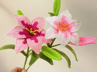 【拾光造物手作】Handmade woolen lily flower bouquet decoration matching | 下集 钩织花朵与花束组装 手工毛线编织百合花 花束装饰 搭配