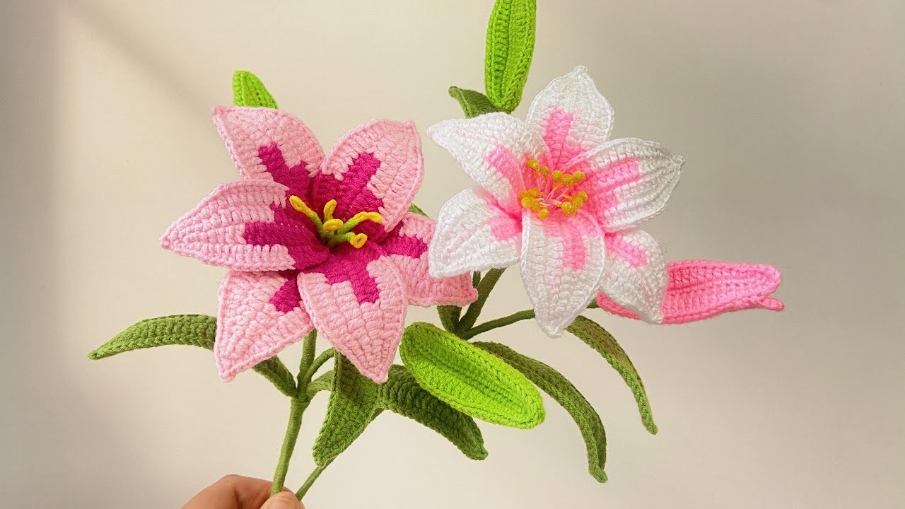 【拾光造物手作】Handmade woolen lily flower bouquet decoration matching | 下集 钩织花朵与花束组装 手工毛线编织百合花 花束装饰 搭配