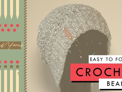 How to Crochet a Slouchy Beanie Hat | Crochet Project Tutorial | US Terminology - Left Handed