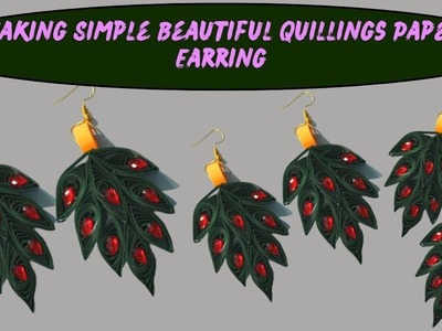 Making Simple Beautiful Quilling Earrings for Beginners! Easy Tutorial Jewelry Handmade Idea.