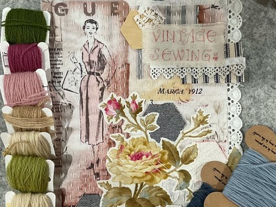 Part 2 Vintage sewing techniques feat. Tim Holtz fabrics #vintageblendstudio #slowstitch #timholtz