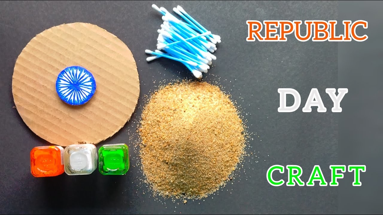 Republic day special craft making with sand || Republic day special craft