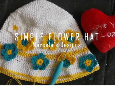 Simple flower hat & Flori croshetate!