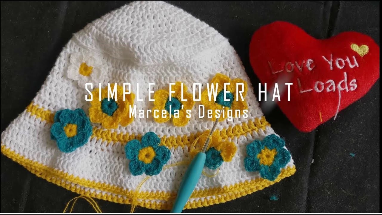 Simple flower hat & Flori croshetate!