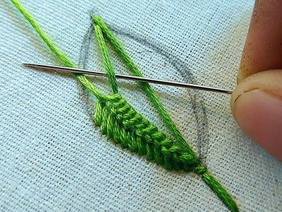 Stunning leaf design|very easy and very beautiful leaf hand embroidery