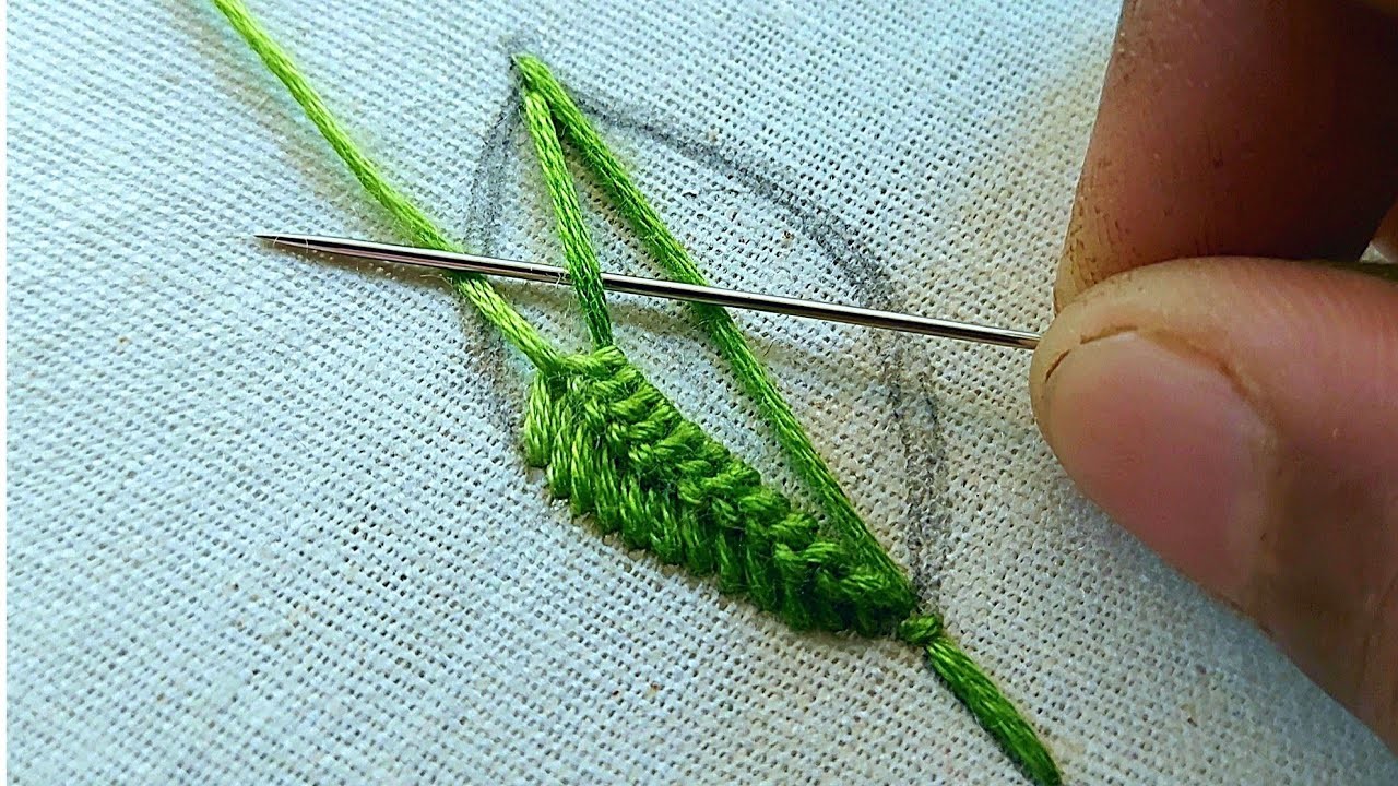 Stunning leaf design|very easy and very beautiful leaf hand embroidery