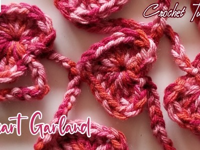 Valentine Heart Chain Garland - Continuous crochet!